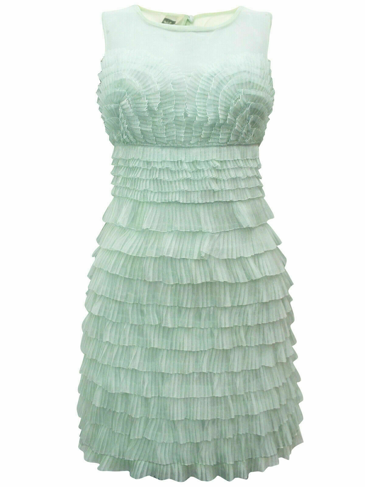 Ex Miss Selfridge mint green pleated frill layered Dress - Image 2