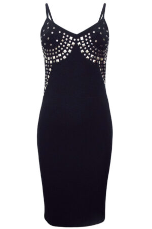 Miss Selfridge black stud embellished bodycon Dress