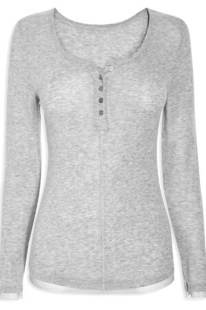 Next light grey ribbed knit lace trim thermogen Top