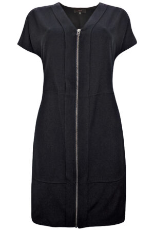 Next black full zip front shift dress