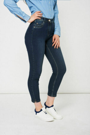 Womens studs details denim cropped Jeans
