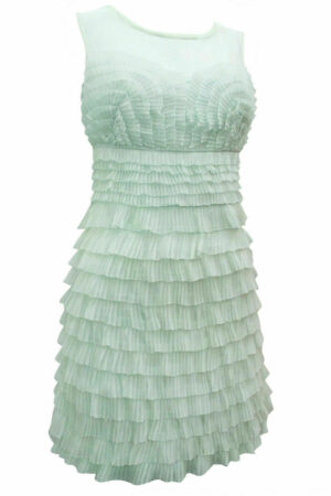 Ex Miss Selfridge mint green pleated frill layered Dress