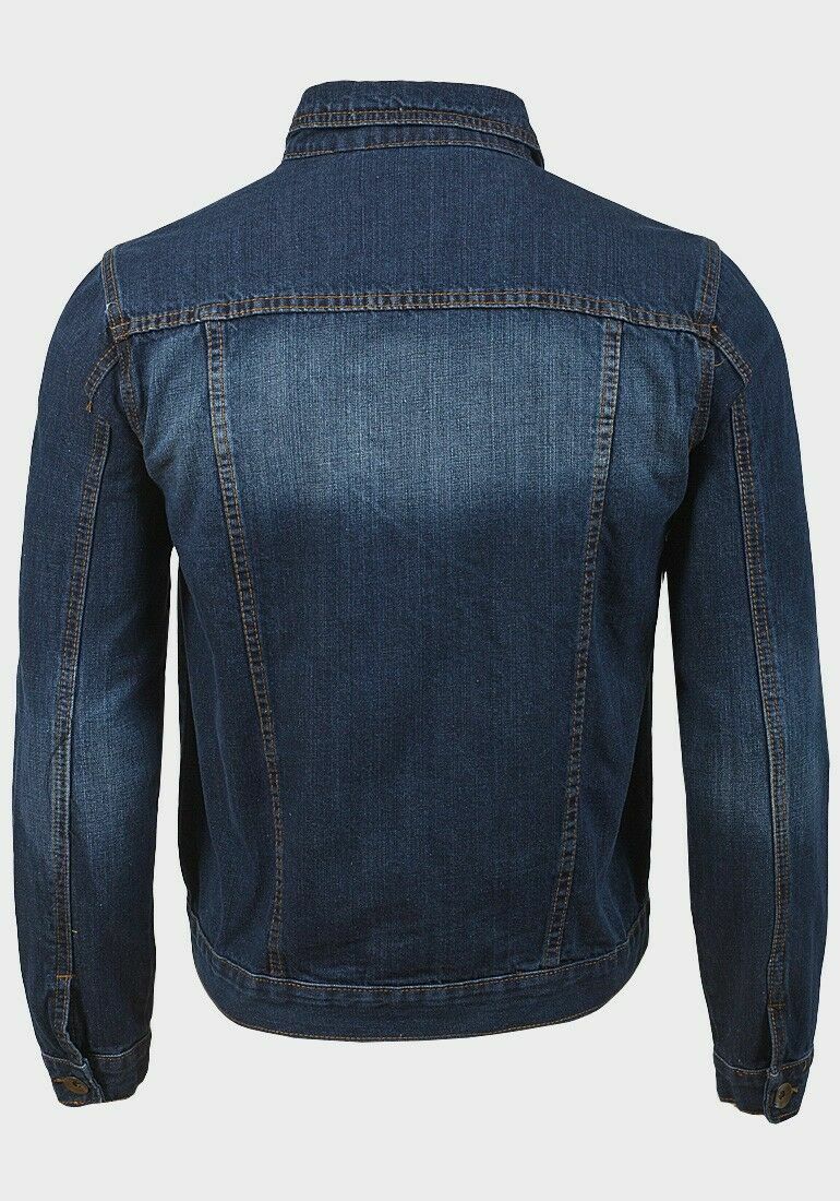 Brave soul Mens denim jacket with panelled design - Image 2