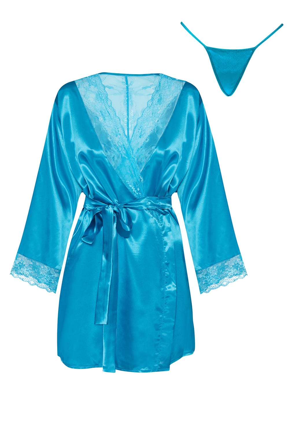 Womens Luxury Sherie Peignoir Robe with matching thong - Image 7