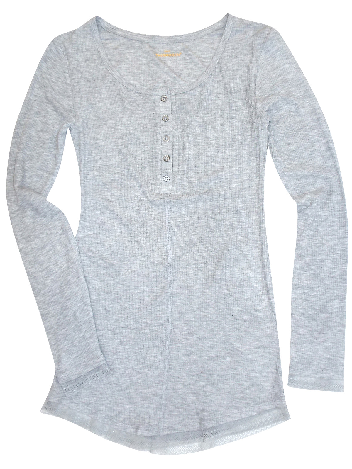 Next light grey ribbed knit lace trim thermogen Top - Image 3