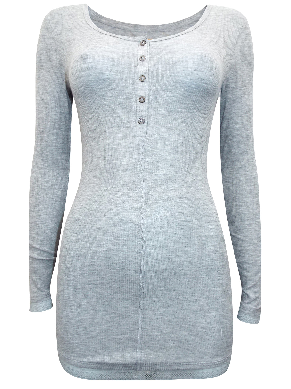 Next light grey ribbed knit lace trim thermogen Top - Image 4