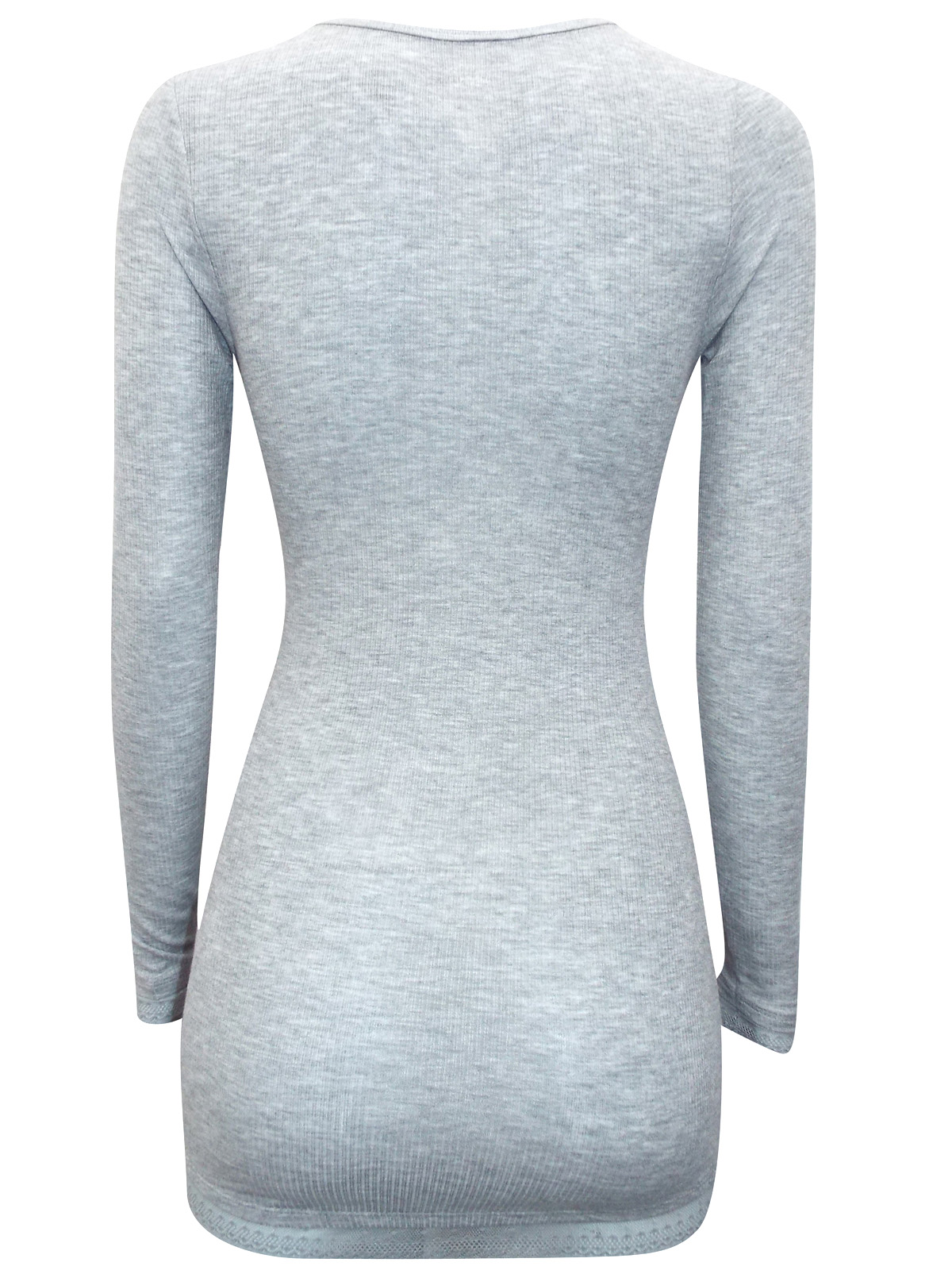 Next light grey ribbed knit lace trim thermogen Top - Image 5