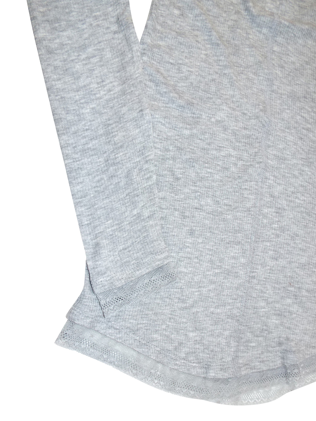 Next light grey ribbed knit lace trim thermogen Top - Image 6