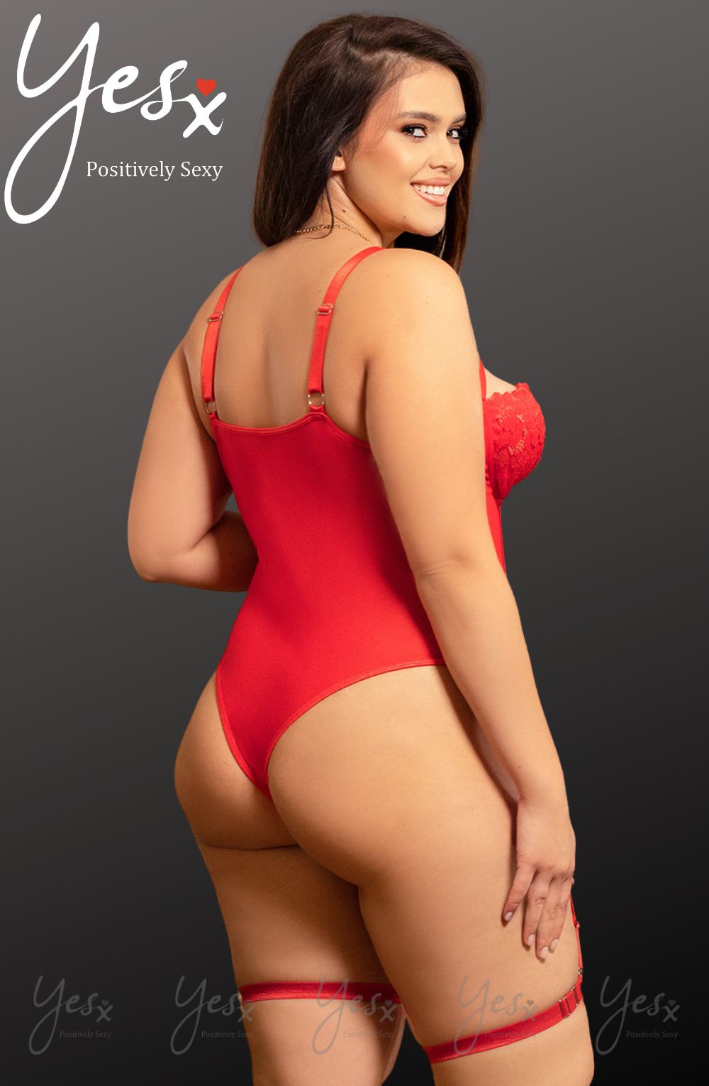 Plus size bodysuit with adjustable suspender and leg straps - Image 6