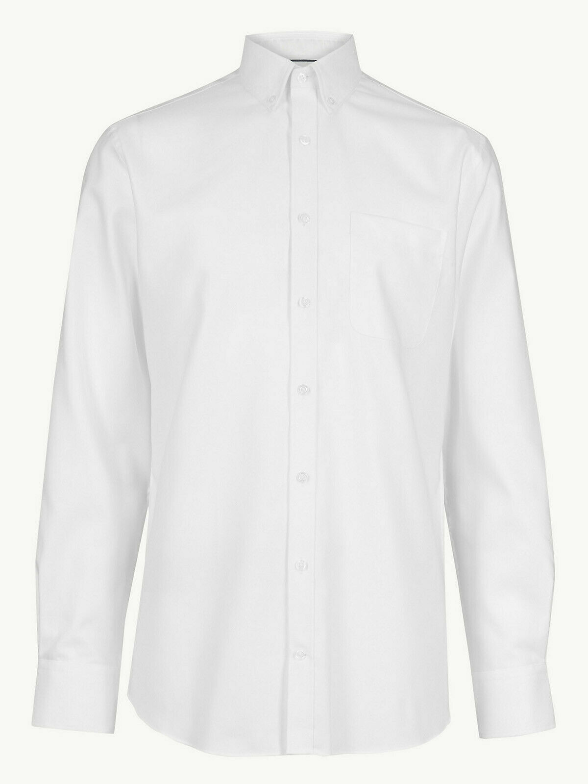 M&S Men’s Pure Cotton Tailored Fit Oxford Shirt – white button down classic - Image 2