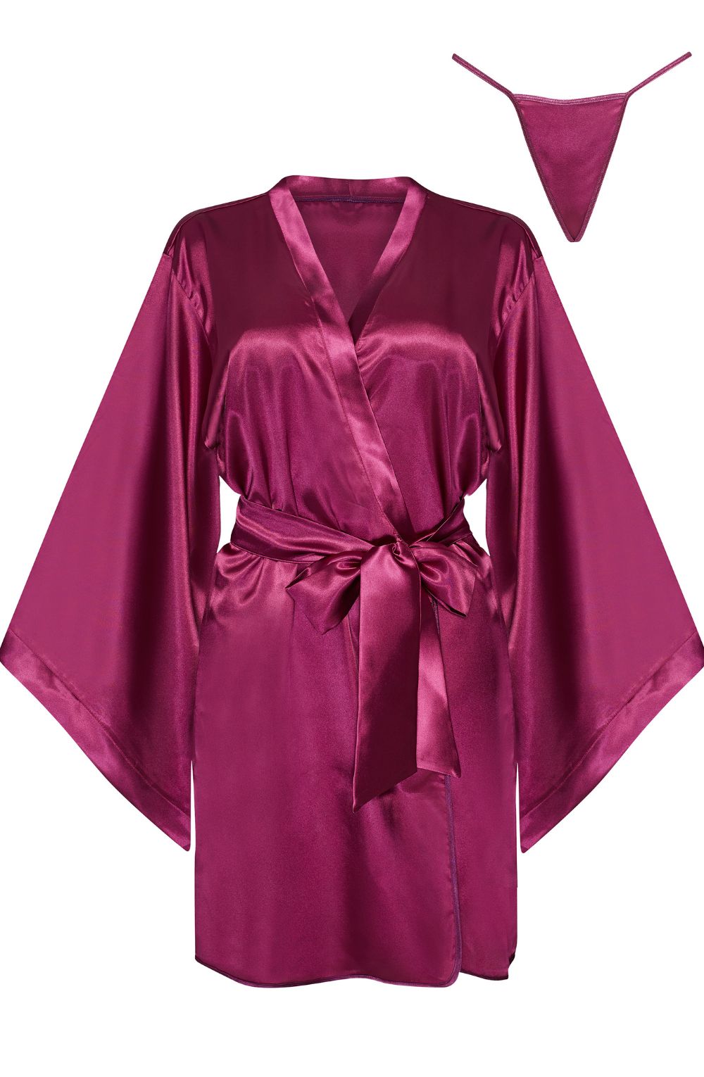 Luxury Satin Dress Set with Belt & Thong - Image 6