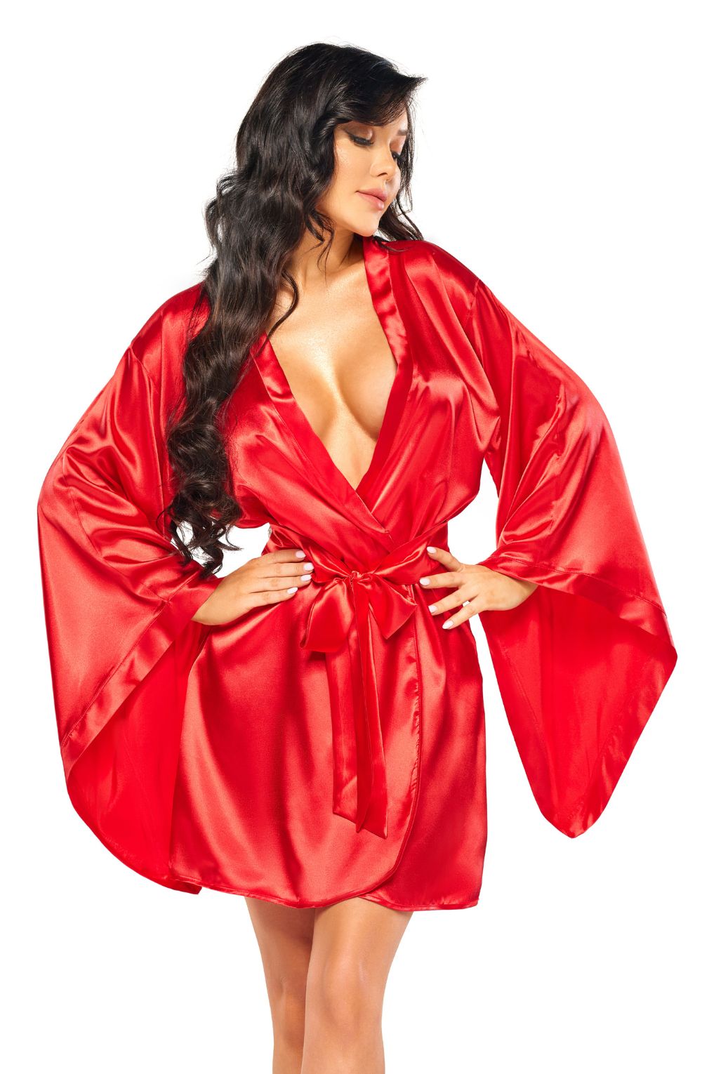 Luxury Satin Dress Set with Belt & Thong - Image 2