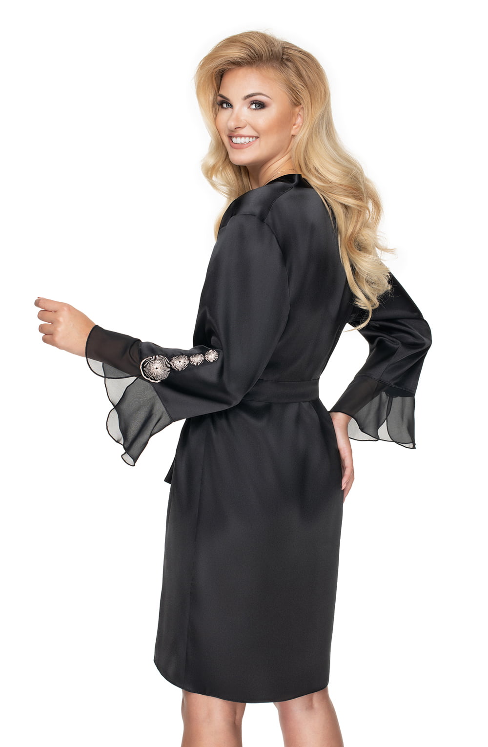 Luxury Embroidered Satin Dressing Gown & Nightdress Set - Image 4