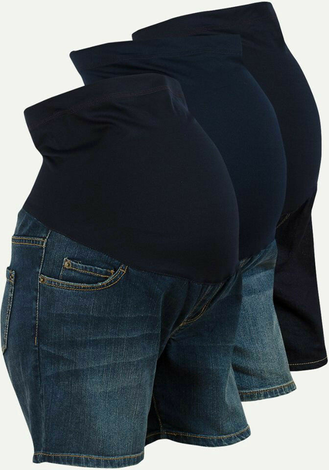 Ladies Maternity Denim Shorts with Over Bump Support