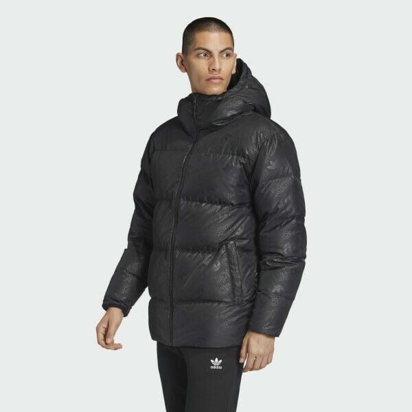 Men's Adidas Reversible Puffer Jacket - Monogram & Black Design - Image 3
