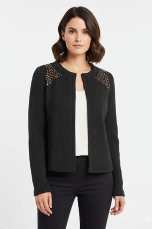 Dorothy Perkins Studded Detail Open front Cable Knit Cardigan