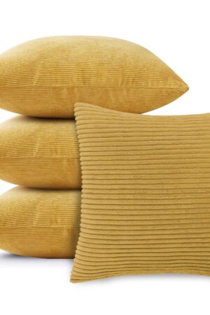 Velvet Cushion Covers 18 x18 | Crushed Velvet Sofa Pillows 4 Pack