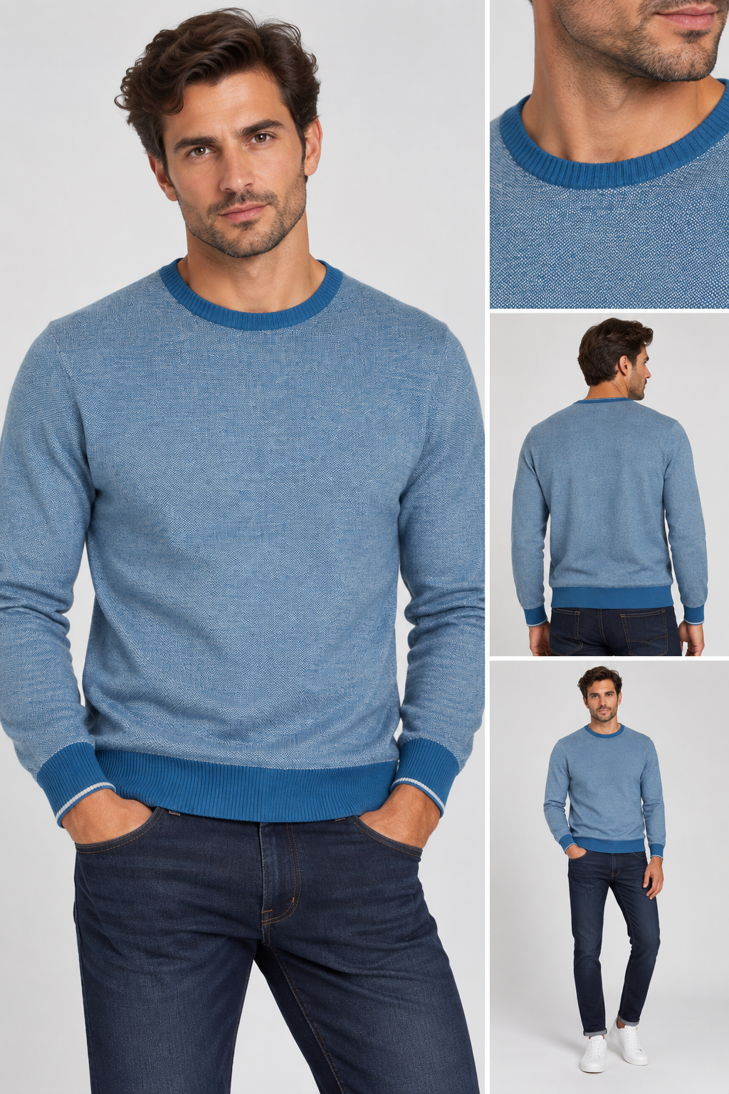 Premium M&S Mens Cotton Crew Neck Jumper | Knit Sweater - Image 3